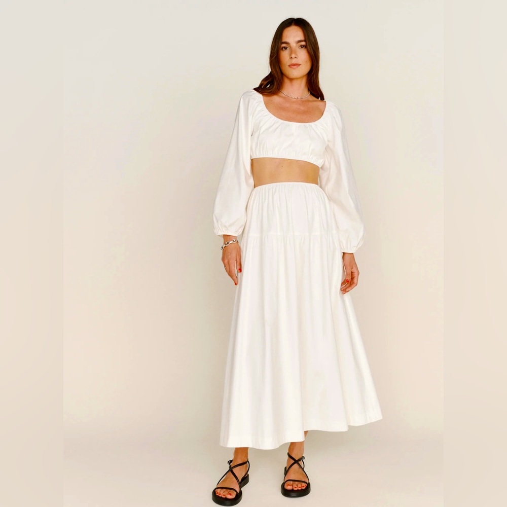 NWT Reformation Yuli Two Piece Set Skirt and Top Size Small in White
